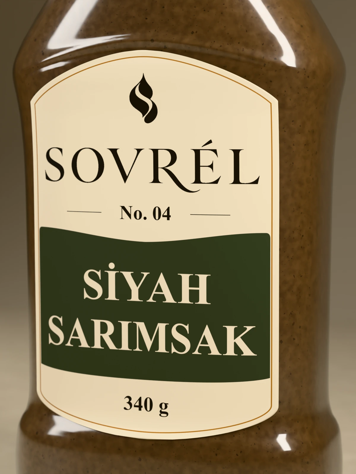 Siyah Sarımsak şişe ve etiket ayrıntısı