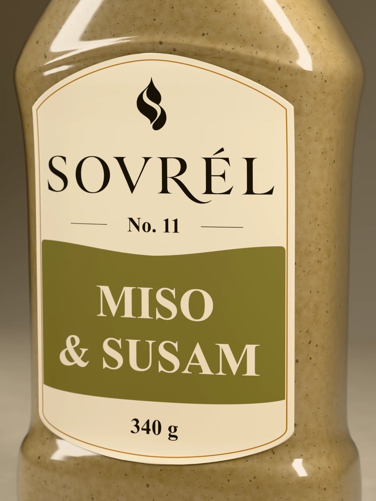 Miso & Susam şişe ve etiket ayrıntısı