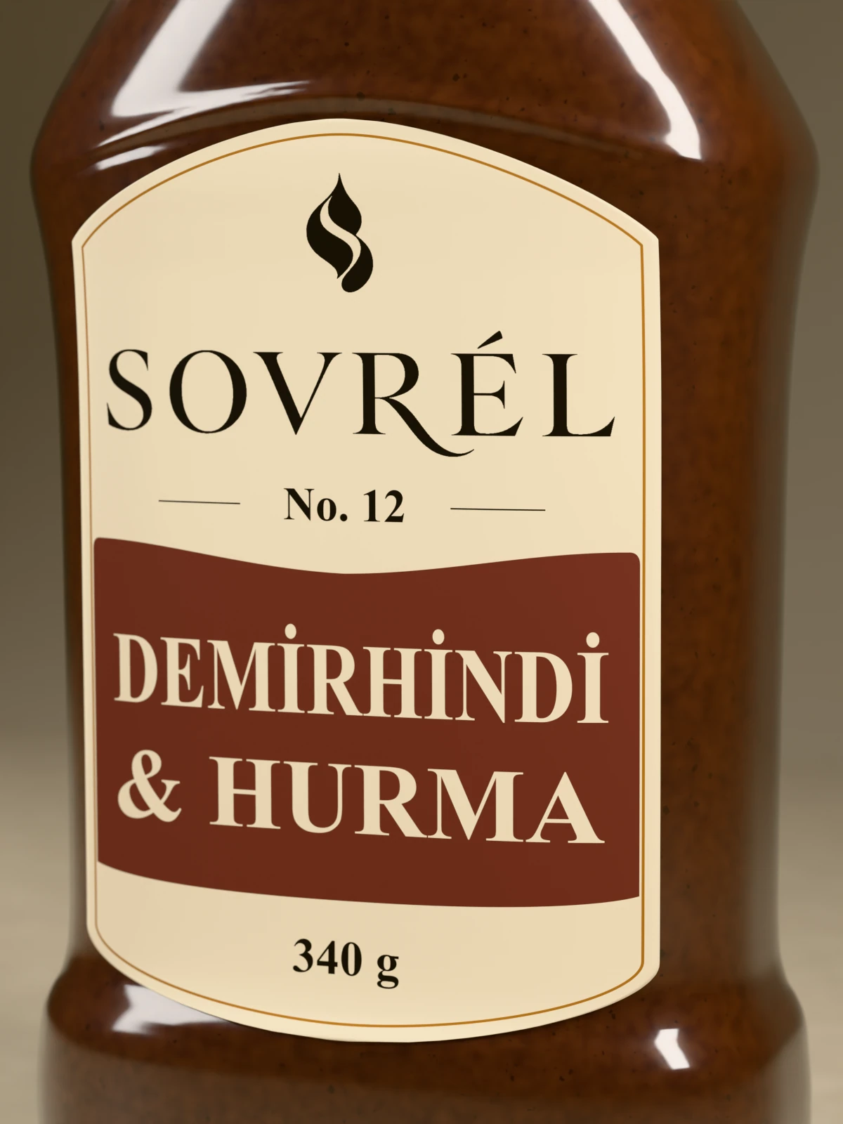 Demirhindi & Hurma şişe ve etiket ayrıntısı